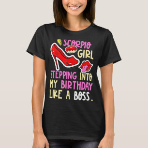 Camiseta Chica de Scorpio Horoscope Heels tambaleando Lik