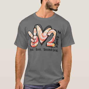Camiseta Chica de segundo grado de Peace Love Teacher Team