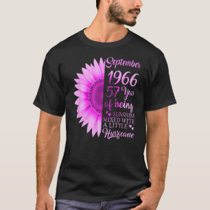 Camiseta Chica de septiembre de 1966 57º cumpleaños 57 años