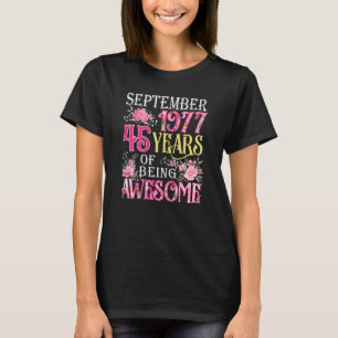 Camiseta Chica de septiembre de 1977 45º cumpleaños 45 años
