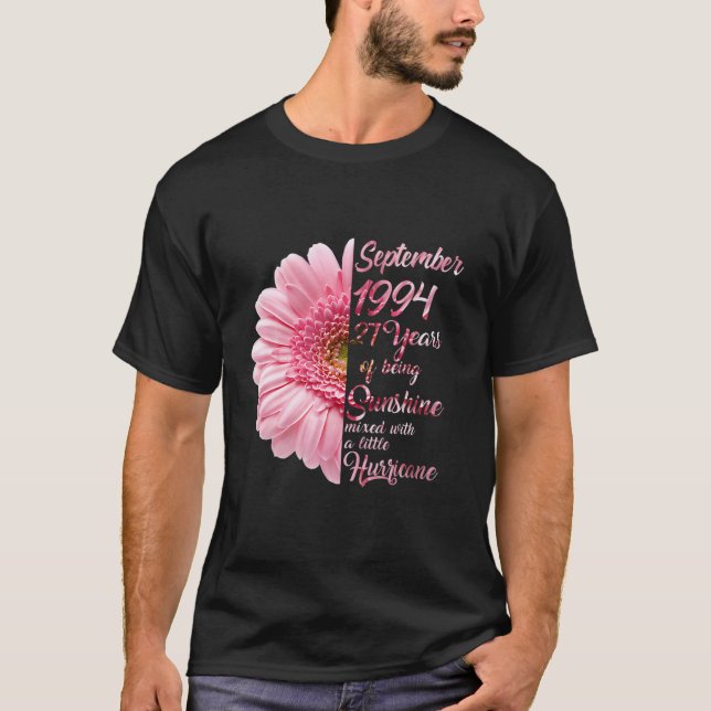 Camiseta Chica De Septiembre De 1994 A 27 Años De Edad 27 A (Anverso)