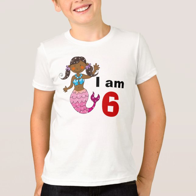 Camiseta chica de sirena de 6 años (Anverso)