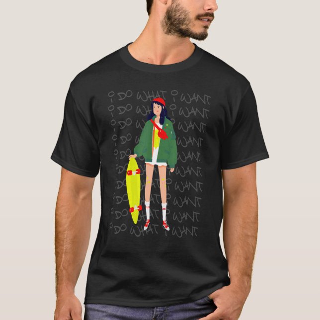 Camiseta Chica de Skater Hago Lo Que Quiero Streetstyle Str (Anverso)