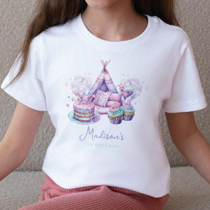 Camiseta Chica de Sleepover Cumpleaños Personalizado