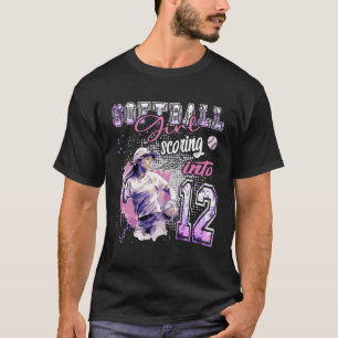 Camiseta Chica de Softball con 12 años - Cumpleaños de las 