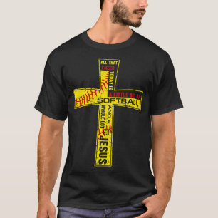 Camiseta Chica de Softbol Cruz Cristiana Fe I Need Softbal