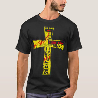 Camiseta Chica de Softbol Cruz Cristiana Fe I Need Softbal