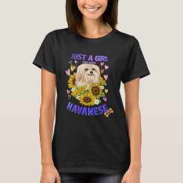 Camiseta Chica de Sunflower Havanese ama a Dog