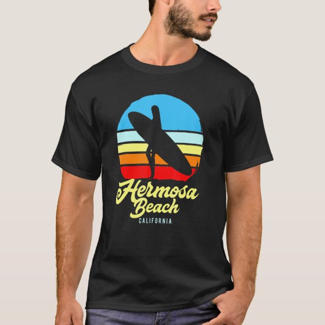 Camiseta Chica de Surf de Hermosa Beach California (Anverso)