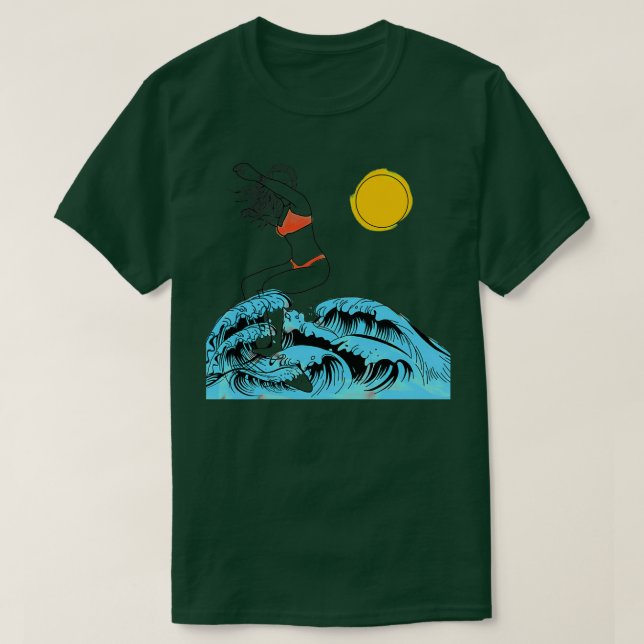 Camiseta Chica de Surfing (Diseño del anverso)