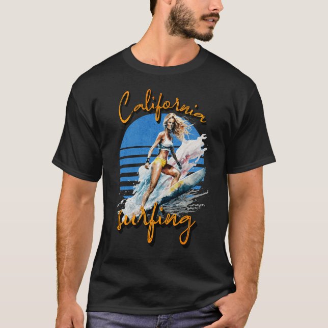 Camiseta Chica de Surfing de California (Anverso)
