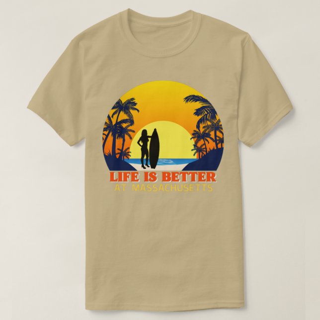 Camiseta Chica de Surfing en Massachusetts (Diseño del anverso)
