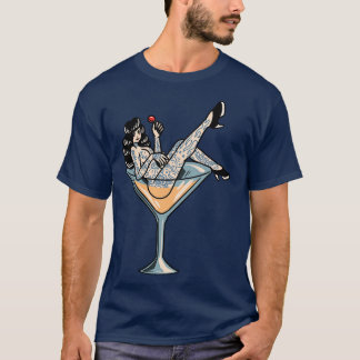 Camiseta Chica de tatuaje vintage sentado en un cristal de