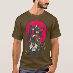 Camiseta Chica de Tee Anime Samurai luchador japonés Ninja 