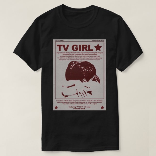 Camiseta Chica de televisión Poster de rock a los amantes d (Diseño del anverso)