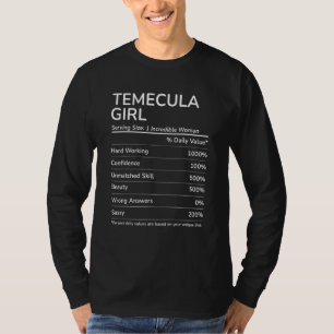 Camiseta Chica de Temecula Divertida Ciudad Natal de Califo