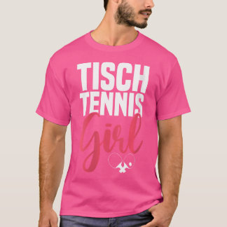 Camiseta Chica De Tenis Femenina Dice Con Mesa De Tenis