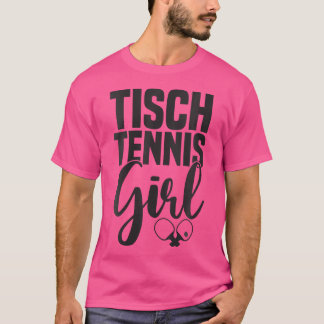 Camiseta Chica De Tenis Femenina Dice Con Mesa De Tenis