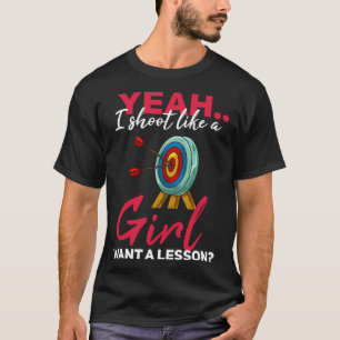 Camiseta Chica de tiro al arco Arco con arco y caza de flec