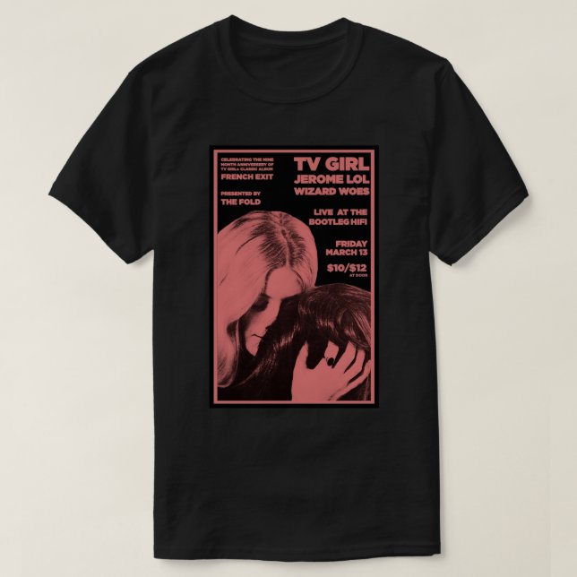 Camiseta CHICA de TV Poster de salida francés (Diseño del anverso)