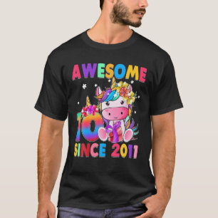 Camiseta chica De Unicornio De 10 Años De Edad Increíble Si