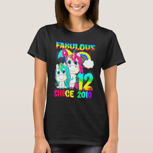 Camiseta chica de Unicornio de 12 años Fabulous S (Anverso)
