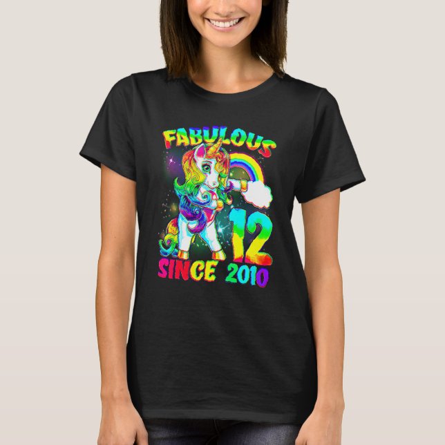 Camiseta chica de Unicornio de 12 años Fabulous S (Anverso)