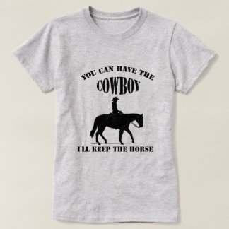 Camiseta Chica de vaca divertida se lleva al vaquero a mant