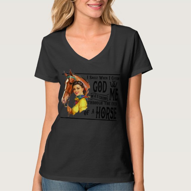 Camiseta Chica de vaca sonrío cuando veo a Dios en Occident (Anverso)