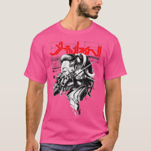Camiseta Chica de vaporwave Cyberpunk Japan Samurai Aest