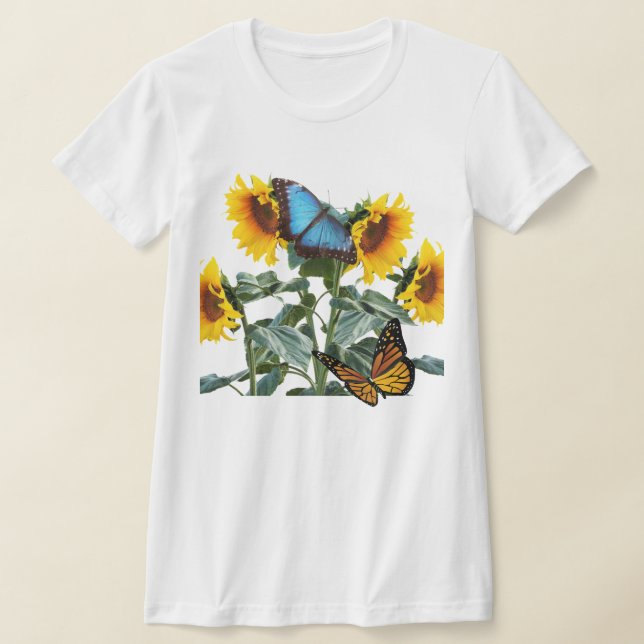 Camiseta Chica de verano de girasoles y mariposas (Distribución)