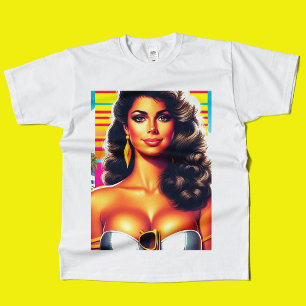 Camiseta chica de verano de los años 80