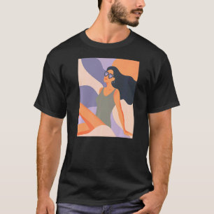 Camiseta Chica De Verano Sentado En El Amor Del Amanecer De