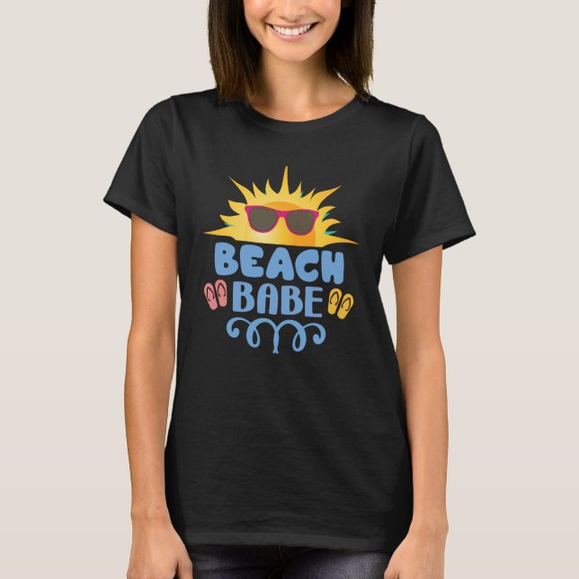 Camiseta Chica de Verano Surfista de Playa (Anverso)