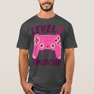 Camiseta Chica de videojuegos de nivel 5 desbloqueado 5º cu
