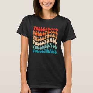 Camiseta Chica de voleibol Groovy Retro Boho Hippie de los