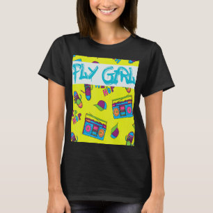 Camiseta Chica de vuelo 8090 B Chica Escuela vieja Hip Hop 