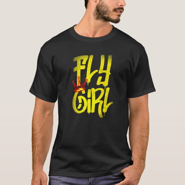 Camiseta Chica de vuelo 8090 Escuela de Rap B Chica Hip Hop (Anverso)
