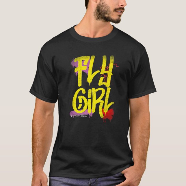 Camiseta Chica de vuelo 8090 Escuela de Rap B Chica Hip Hop (Anverso)