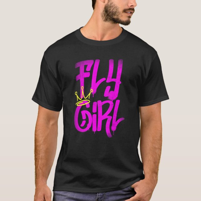 Camiseta Chica de vuelo 8090 Escuela de Rap B Chica Hip Hop (Anverso)
