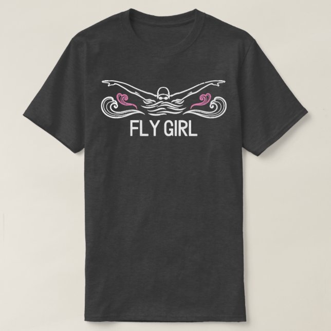Camiseta Chica De Vuelo Hoodie Mariposa Natación Graciosa N (Diseño del anverso)