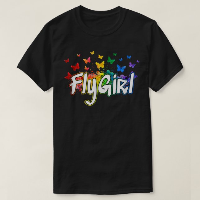 Camiseta Chica de vuelos 8090 Escuela vieja de Chica B Hip  (Diseño del anverso)