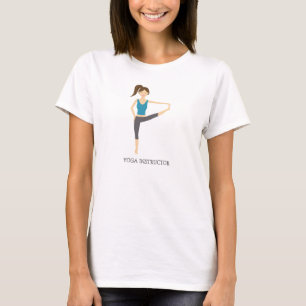 Camiseta Chica de yoga en la postura del dedo gordo del pie