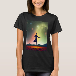 Camiseta Chica de yoga mujer saludo al sol meditación chakr