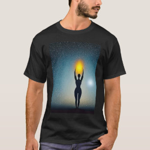 Camiseta Chica de yoga Saludo al Sol femenino Meditación Ch