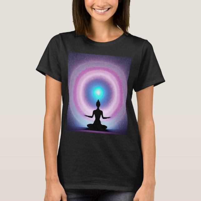 Camiseta Chica de yoga Saludo al Sol femenino Meditación Ch (Anverso)