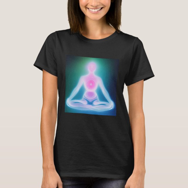Camiseta Chica de yoga Saludo al Sol femenino Meditación Ch (Anverso)