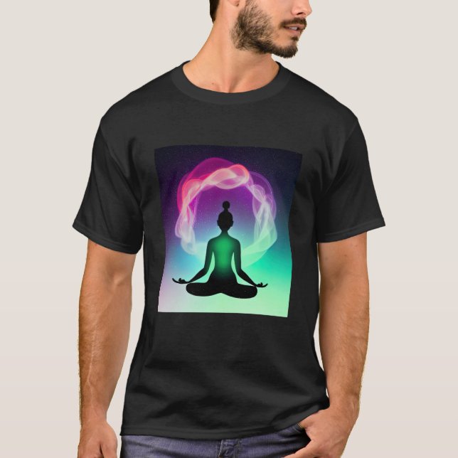 Camiseta Chica de yoga Saludo al Sol femenino Meditación Ch (Anverso)