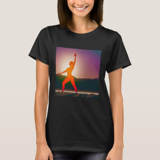 Camiseta Chica de yoga Saludo al Sol femenino Meditación Ch