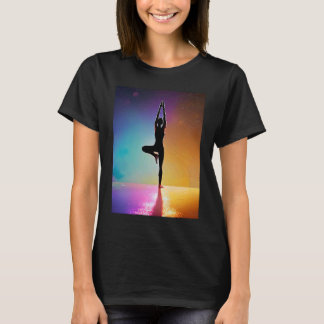 Camiseta Chica de yoga Saludo al Sol femenino Meditación Ch